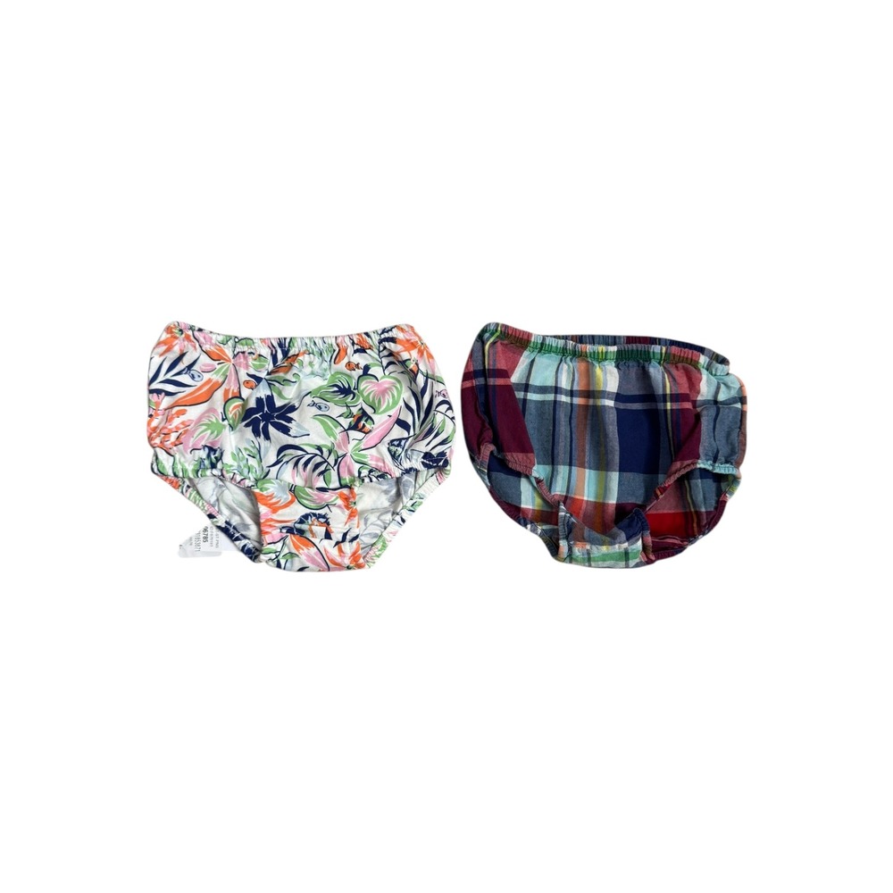 Ralph Lauren Baby Bloomers Diaper Cover Set 3-6M Floral‎ Plaid New With Tags